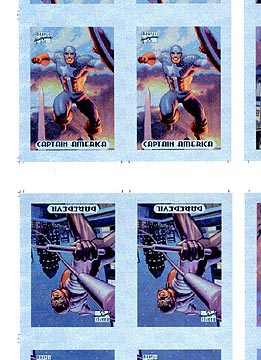 Marvel Masterpieces Holofoil uncut card sheet, Brothers Hildebrandt