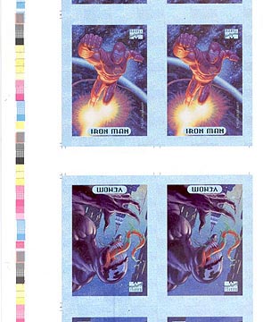 Marvel Masterpieces Holofoil uncut card sheet, Brothers Hildebrandt