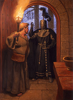 Figure of a Tall Black Knight, Greg Hildebrandt