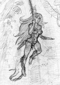 Sheena sketch, Greg Hildebrandt