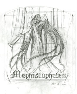 Mephistopheles jacket sketch, Greg Hildebrandt