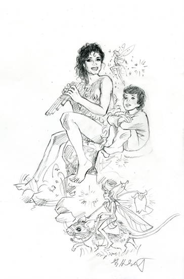 Michael Jackson Peter Pan Preliminary Sketch, Greg Hildebrandt