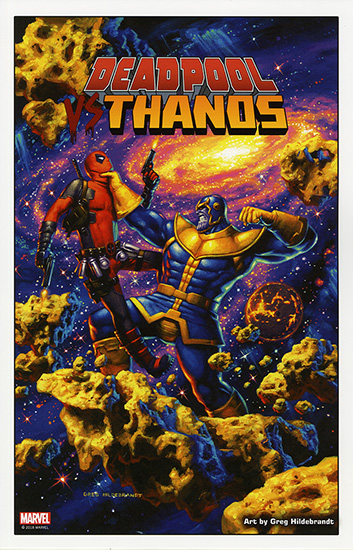 Deadpool vs Thanos - Marvel Cover Print 11x17, Greg Hildebrandt